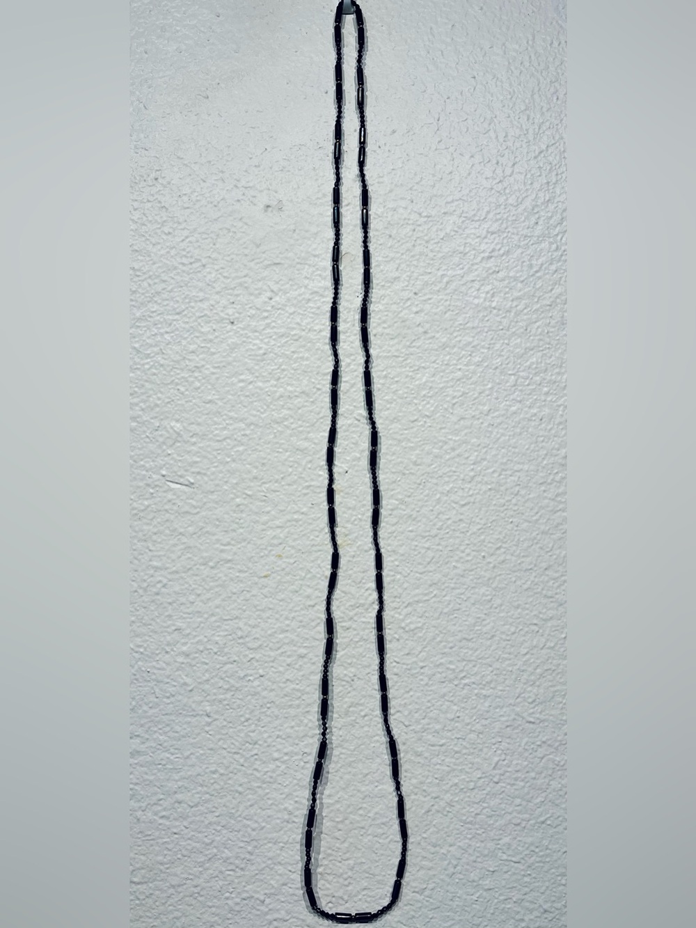 Vintage Y2K Long Black Beaded Necklace